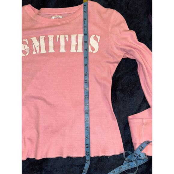 VINTAGE SMITH'S LOGO PINK COTTON THERMAL TOP - Picture 4 of 7